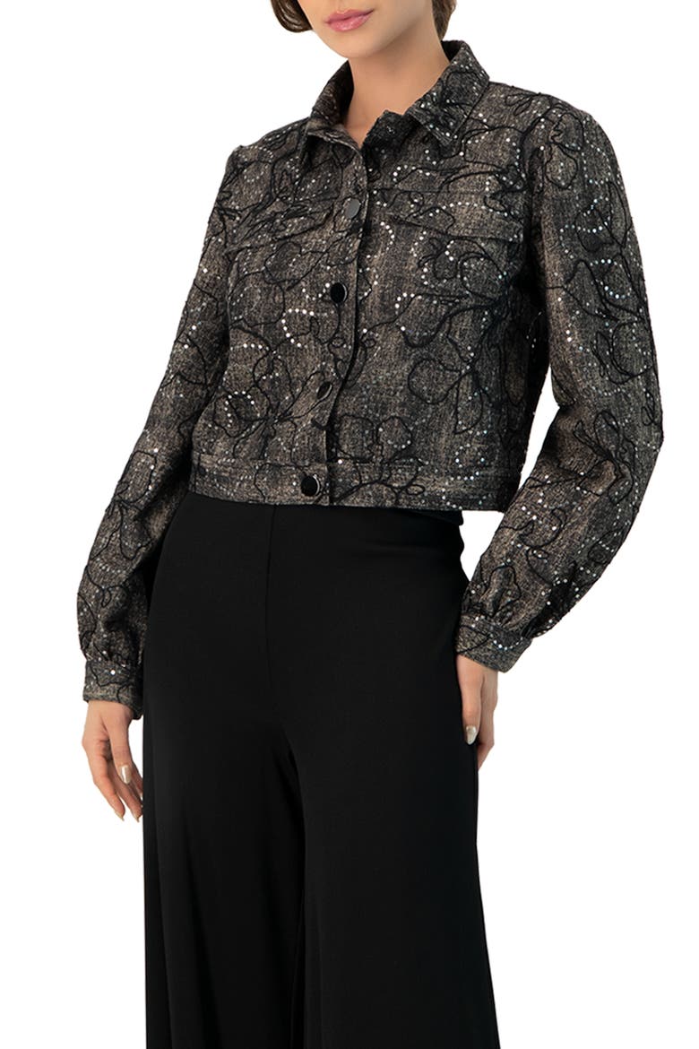 Fantasy Denim Jacket, Main, color, Black