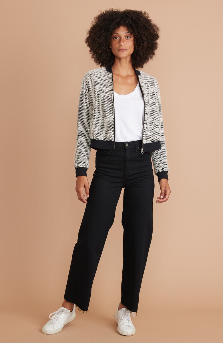 Marine Layer Bird's Eye Bomber Jacket, Alternate, color,