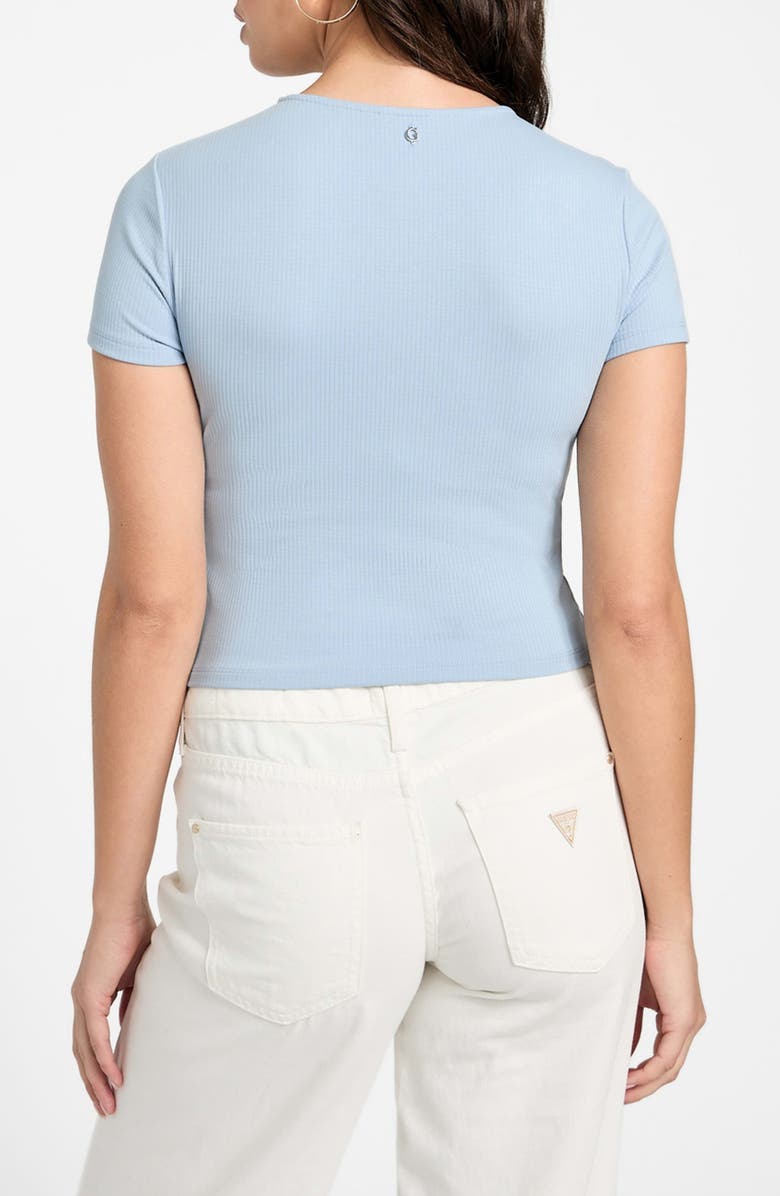 GUESS Terra Ribbed Crop T-Shirt, Alternate, color, Channel Blue
