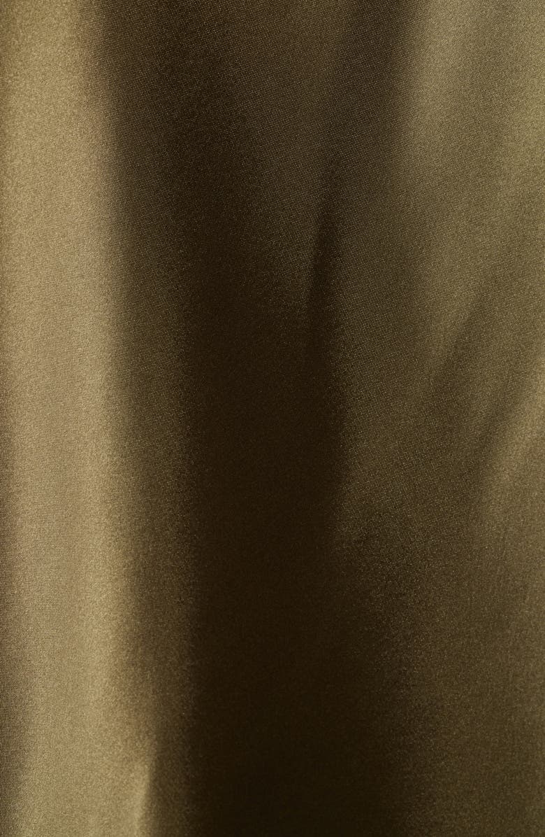 Jump Apparel Bow Back Satin Cocktail Slipdress, Alternate, color, Olive