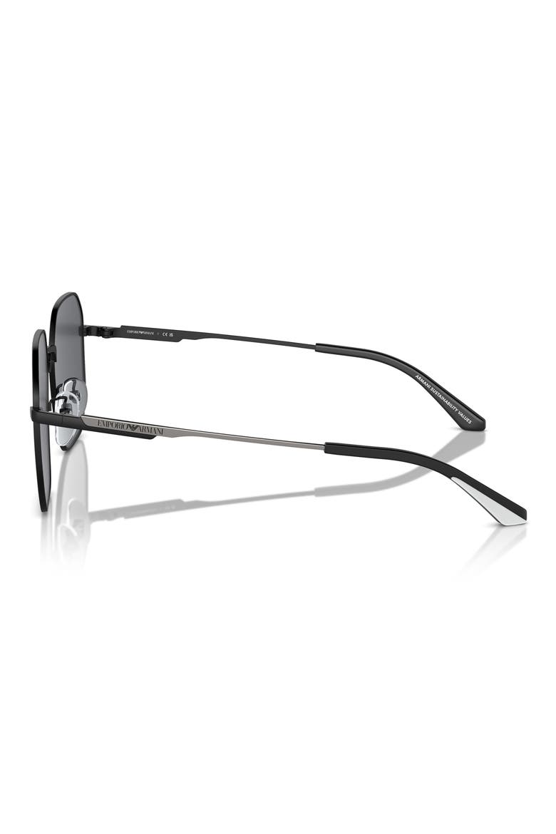 57mm Pilot Sunglasses, Alternate, color, MATTE BLACK / DARK GREY