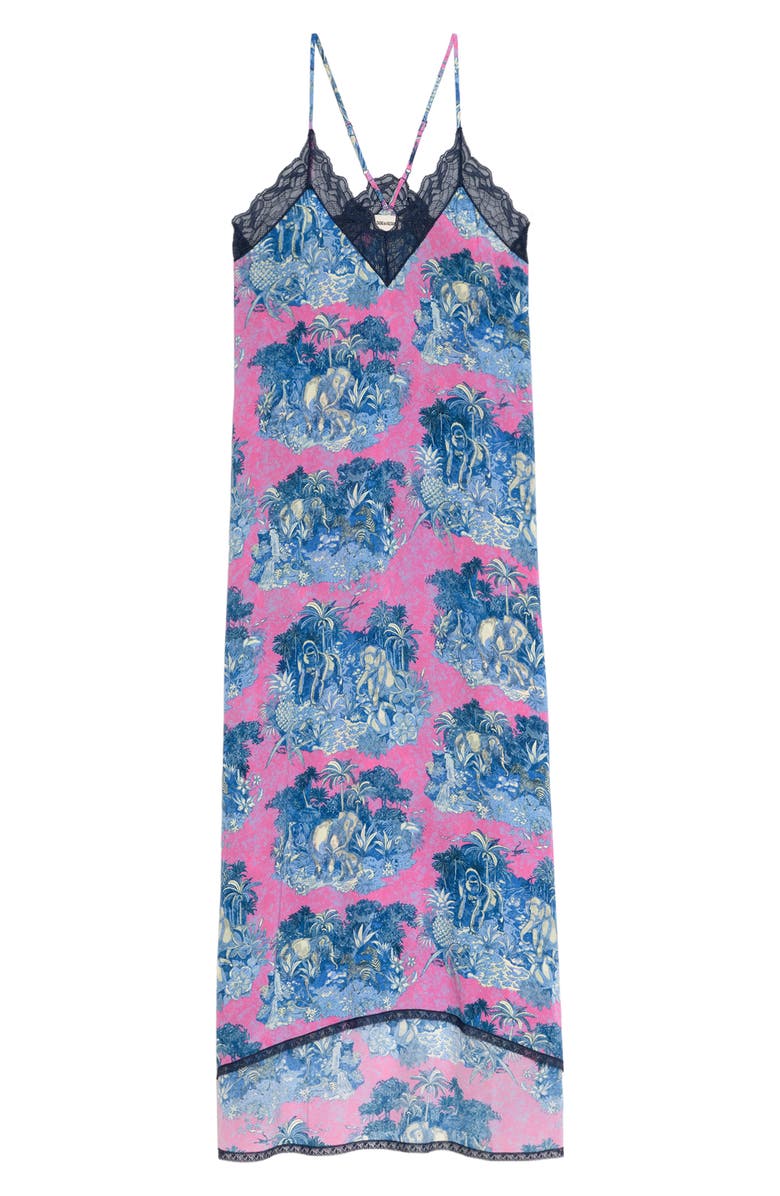 Zadig & Voltaire Risty Wild Jungle Print Crepe Slipdress, Alternate, color, Lady