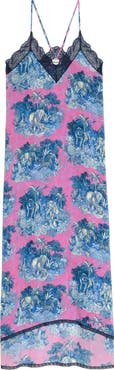 Zadig & Voltaire Risty Wild Jungle Print Crepe Slipdress