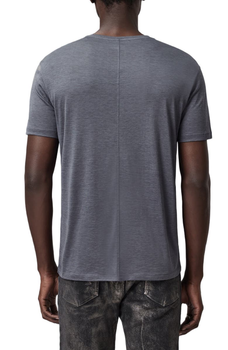 John Varvatos Amato Silk & Cotton T-Shirt, Alternate, color, Silver