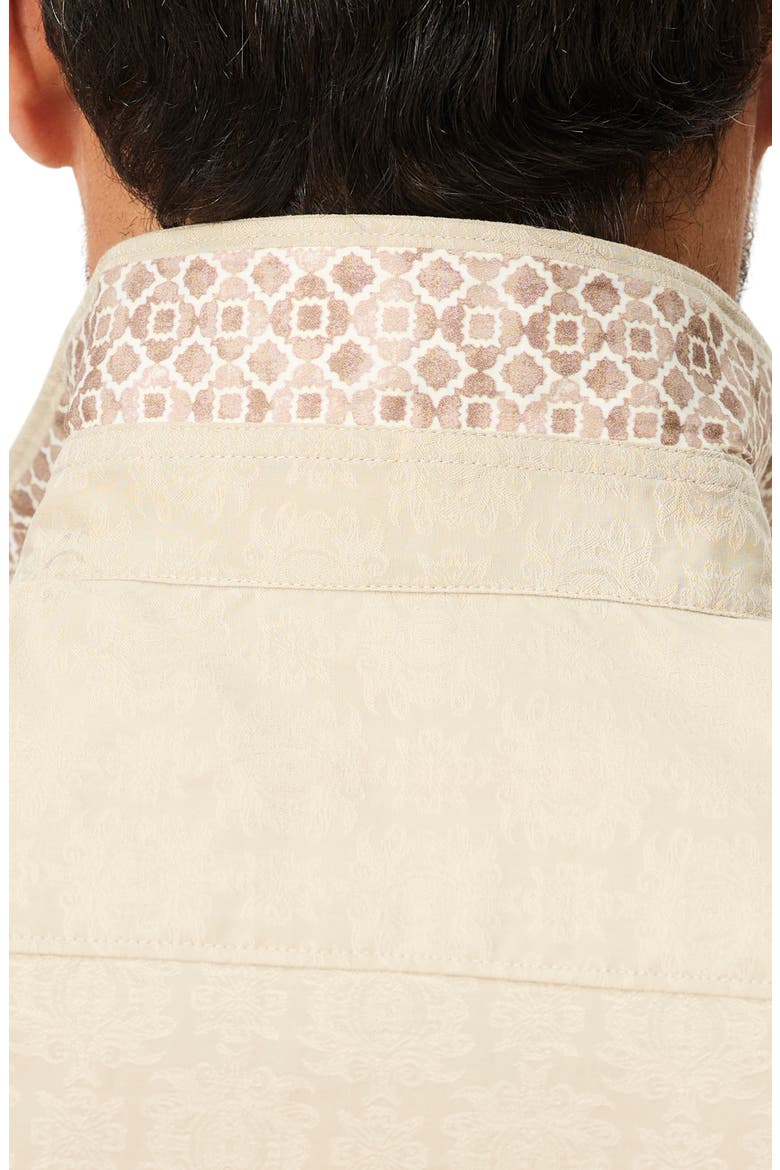 Jacquard Cotton Long Sleeve Shirt, Alternate, color, TAUPE