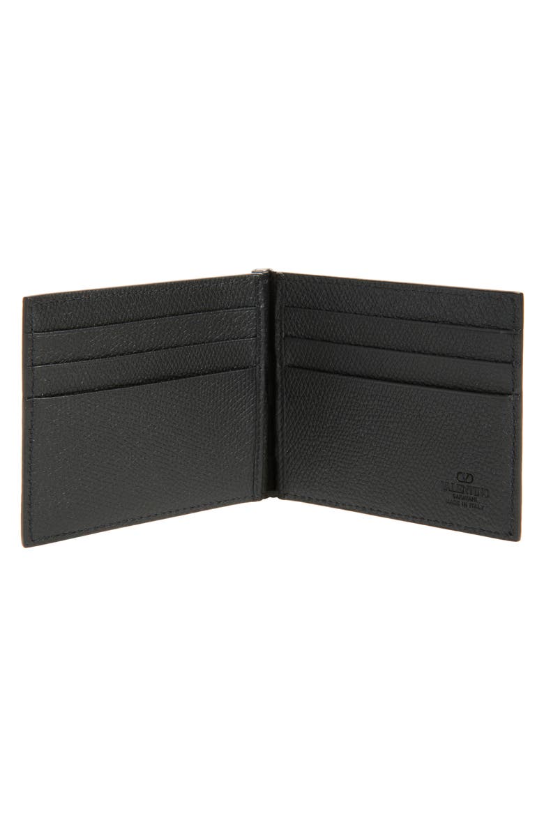 VLOGO Leather Bifold Wallet, Alternate, color, BLACK