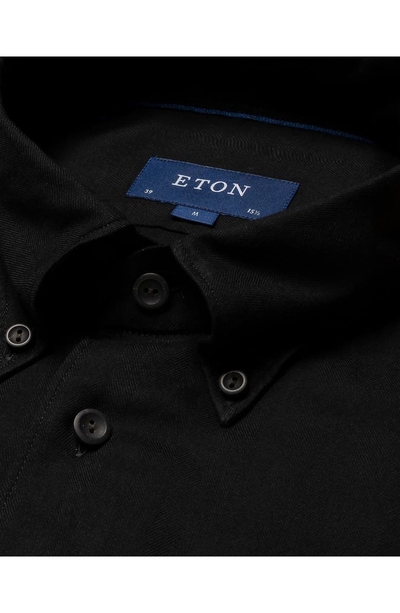 Eton Contemporary Fit Herringbone Flannel Cotton Stretch Shirt, Alternate, color, 