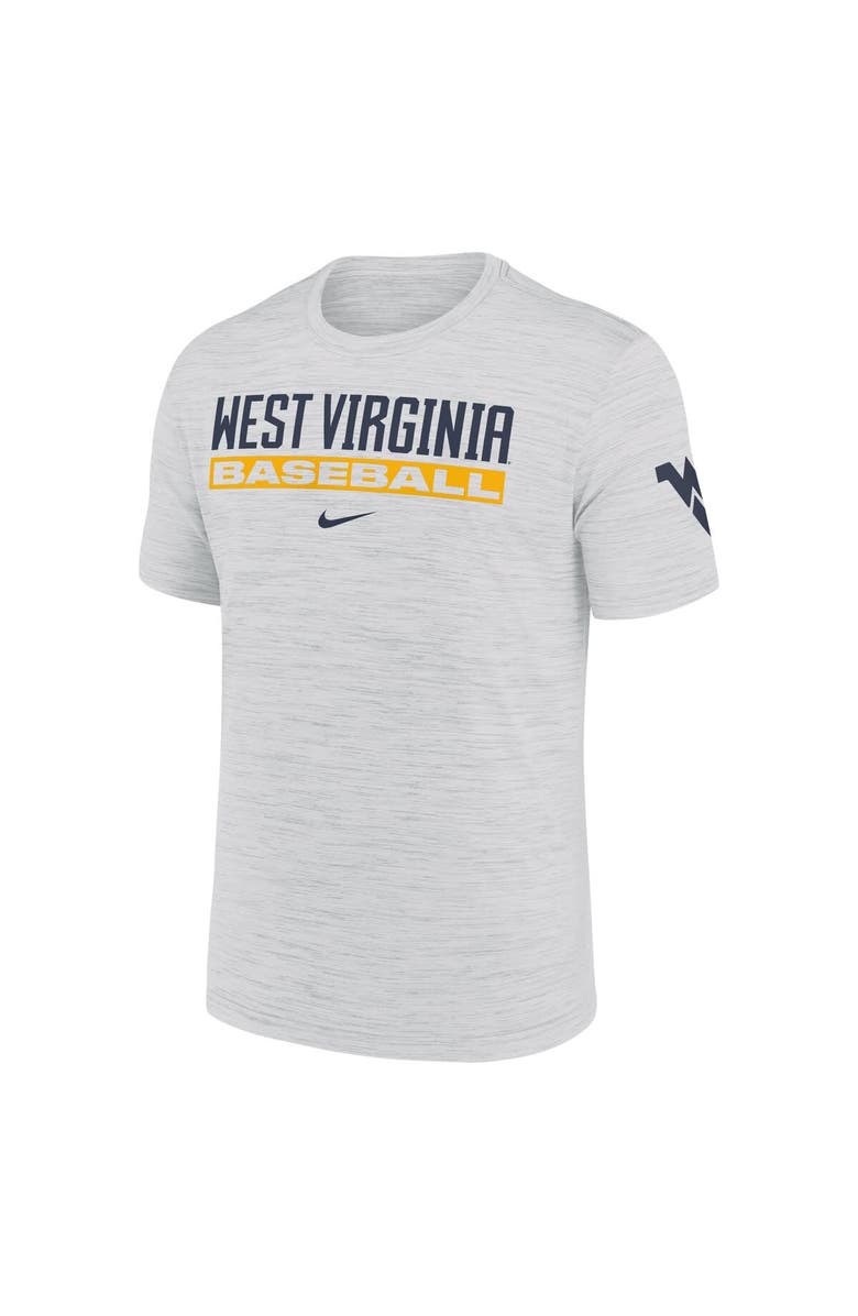 Nike Men's Nike Ash West Virginia Mountaineers Velocity Baseball Wordmark Stack Performance T-Shirt, Alternate, color, 