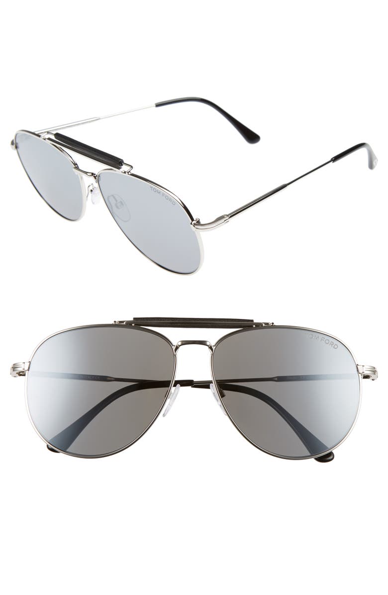 TOM FORD Sean 61mm Aviator Sunglasses, Main, color, 
