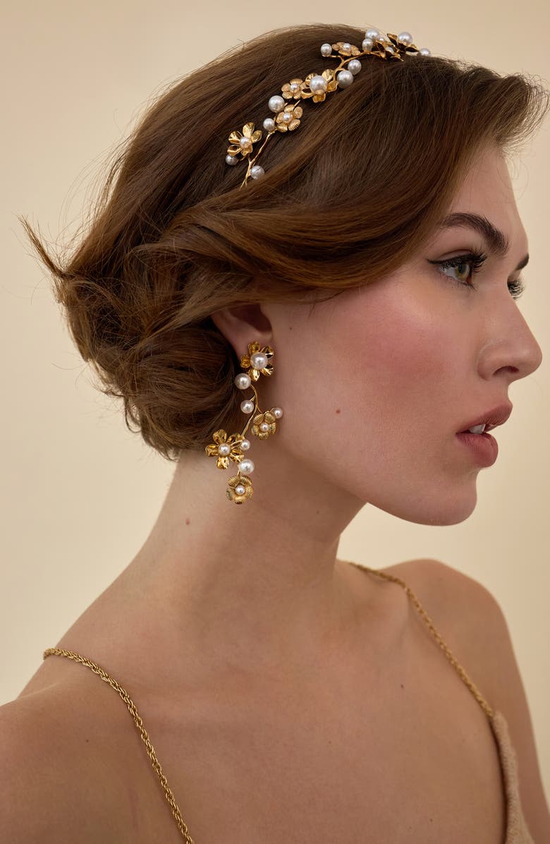 LELET NY Brynn Floral & Faux Pearl Headband, Alternate, color, 