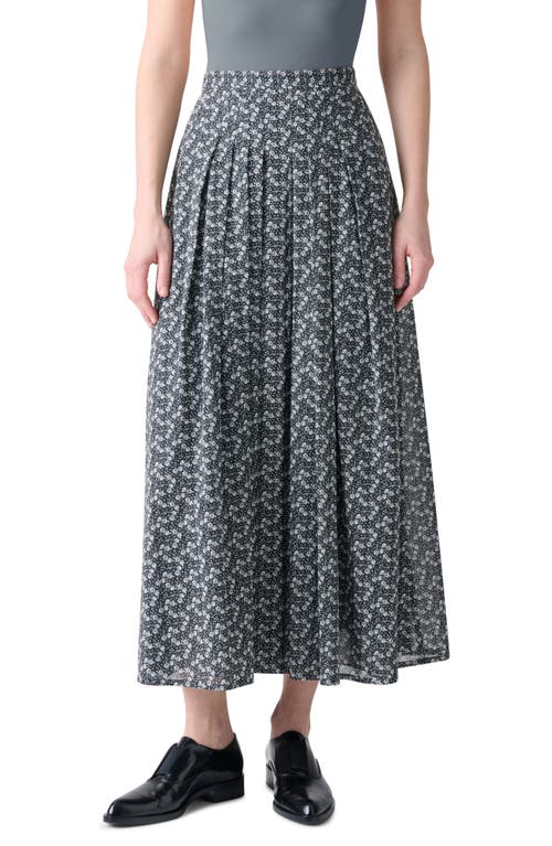 Akris Mini Anemone Pleated Cotton Voile Maxi Skirt In Gray