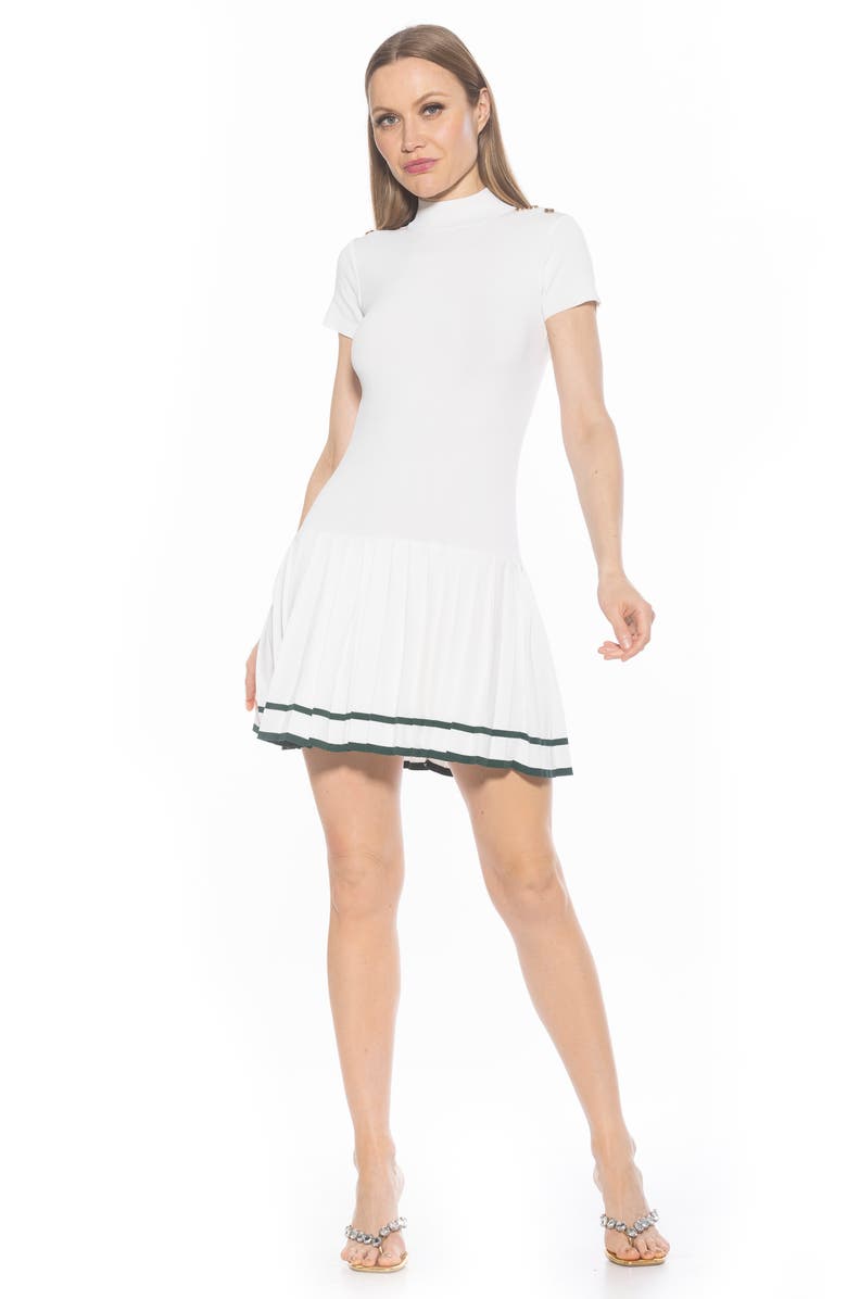 Alexia Admor Devika Pleated Knit Dress, Alternate, color, Ivory