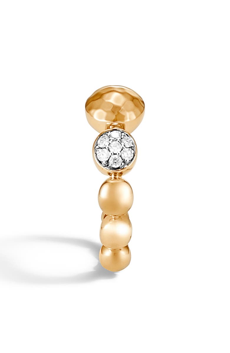 John Hardy Dot Hammered 18K Gold & Diamond Pavé Ring, Alternate, color,