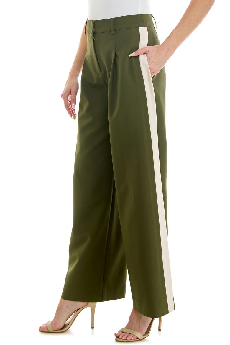 Wide Leg Side Stripe Pants, Alternate, color, OLIVE