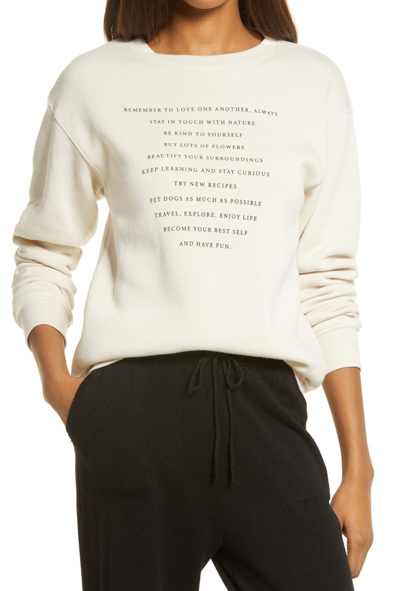 Love One Another Sweatshirt, Main, color, IVORY FOG