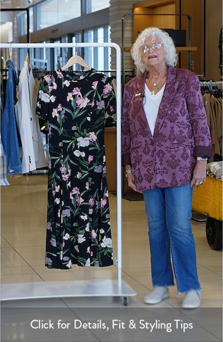 Floral Print Jersey Midi Dress, sales video thumbnail