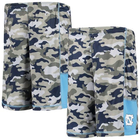Youth Gray/Carolina Blue North Carolina Tar Heels Extra Yardage Camo Shorts