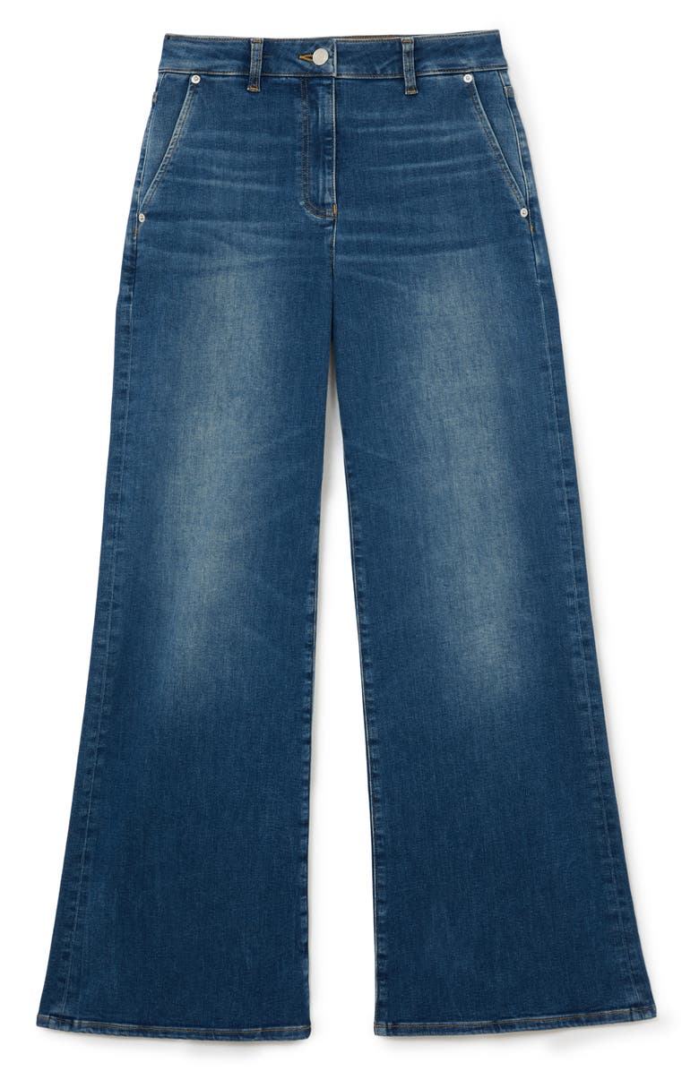 Reiss Addie Wide Leg Jeans, Alternate, color, Mid Blue