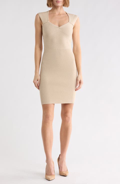 Ribbed Sweetheart Neck Minidress