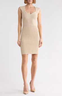 Ribbed Sweetheart Neck Minidress