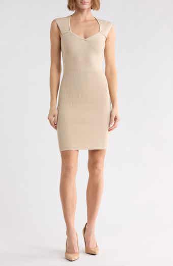 Ribbed Sweetheart Neck Minidress