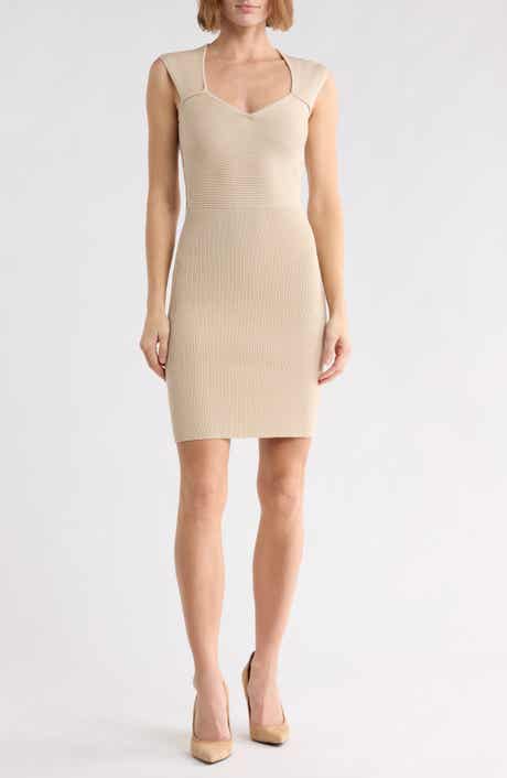 Ribbed Sweetheart Neck Minidress