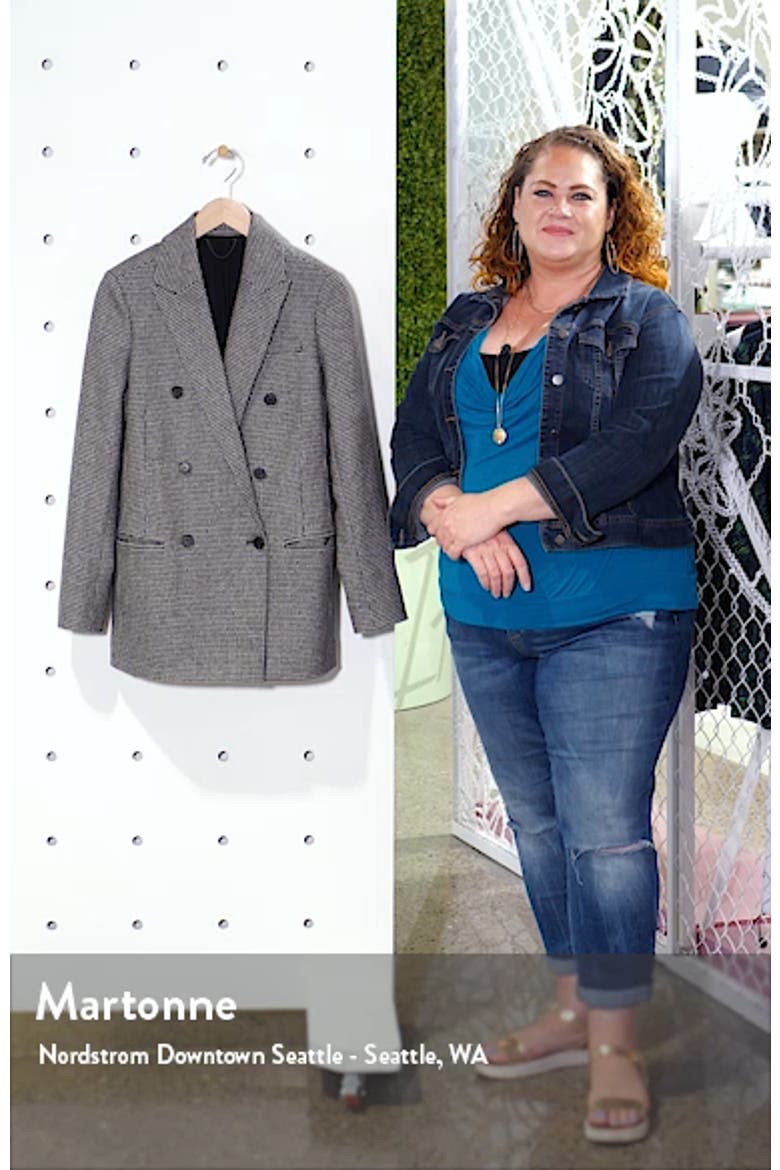 Astrid Puppytooth Check Double Breasted Wool Blend Blazer video