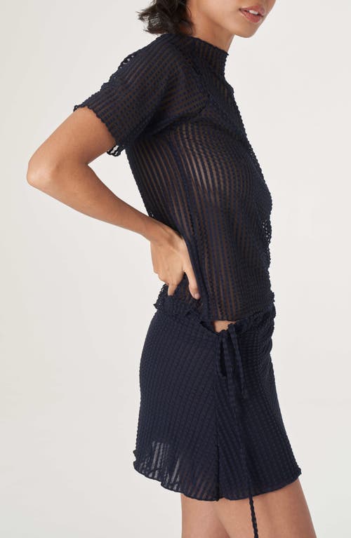Find Me Now Addison Sheer Stripe Top In Black