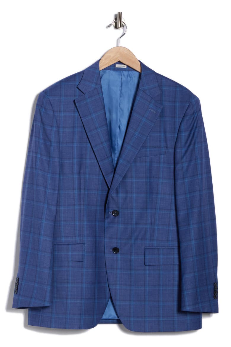 Flynn Classic Fit Plaid Wool Sport Coat, Alternate, color, MEDIUM BLUE