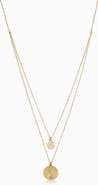 Oradina 14K Yellow Gold Greek Medallion Layered Necklace