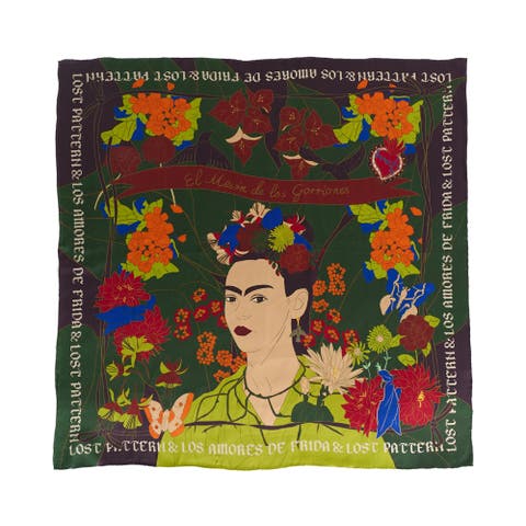FRIDA x LOST PATTERN "Los Amores de Frida" Large Silk Scarf