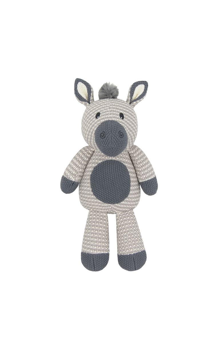Living Textiles Whimsical Knit Toy - Zac Zebra, Alternate, color, White