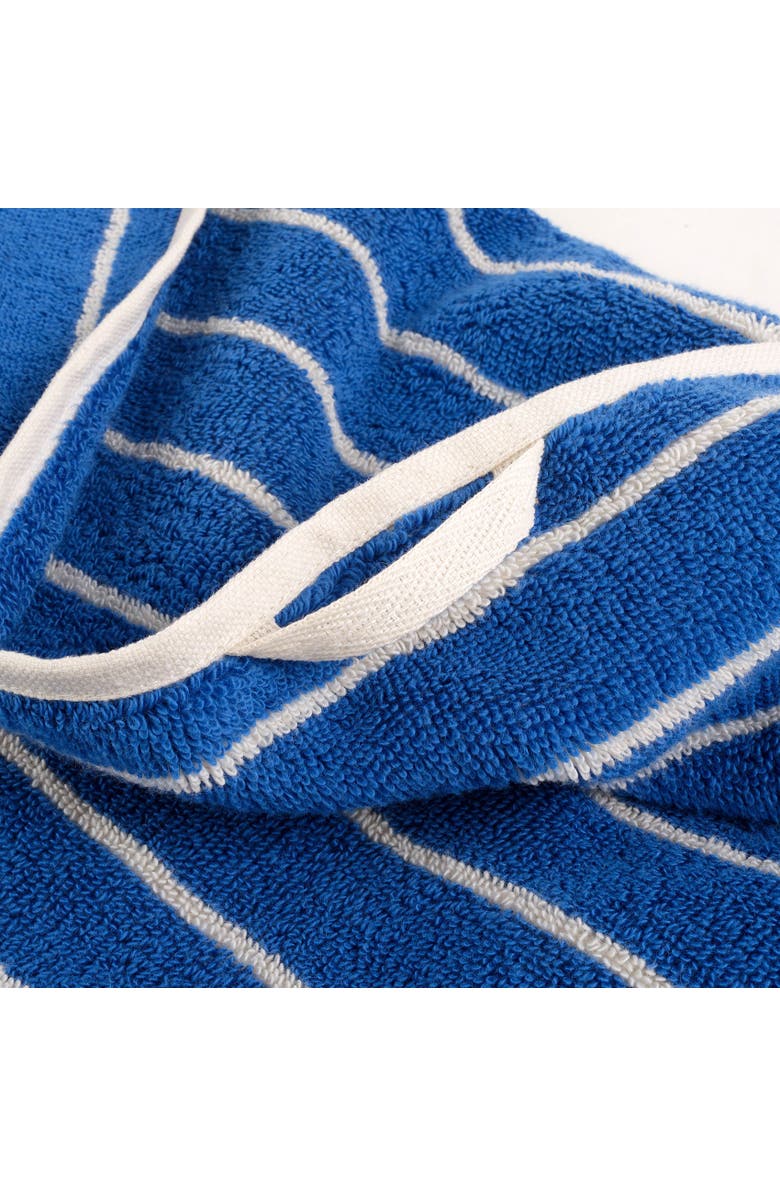 Zsa Zsa Zsu Solid Wide Striped Yarn-Dyed 100% Cotton Towel 3-Pcs Set, Alternate, color, Blue