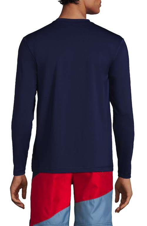 Lands' End Super-t Long Sleeve T-shirt With Pocket In Blue
