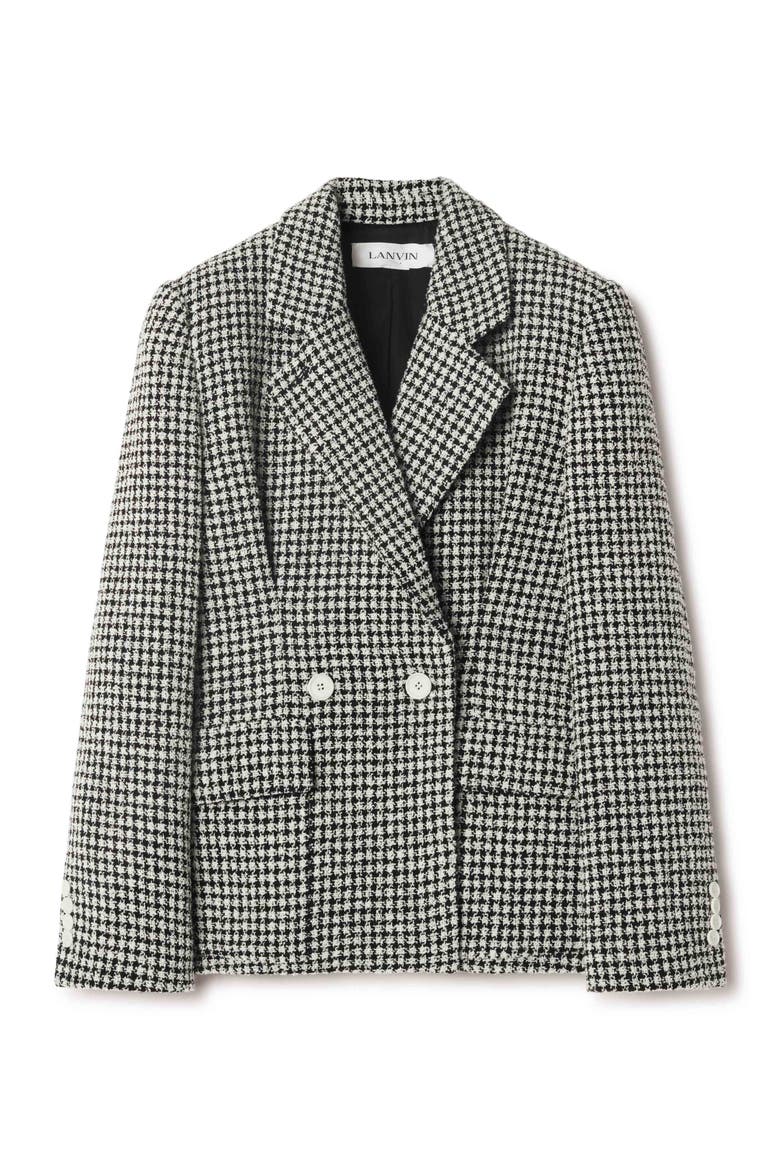 Slim-Fit Tweed Jacket, Alternate, color, Black/White