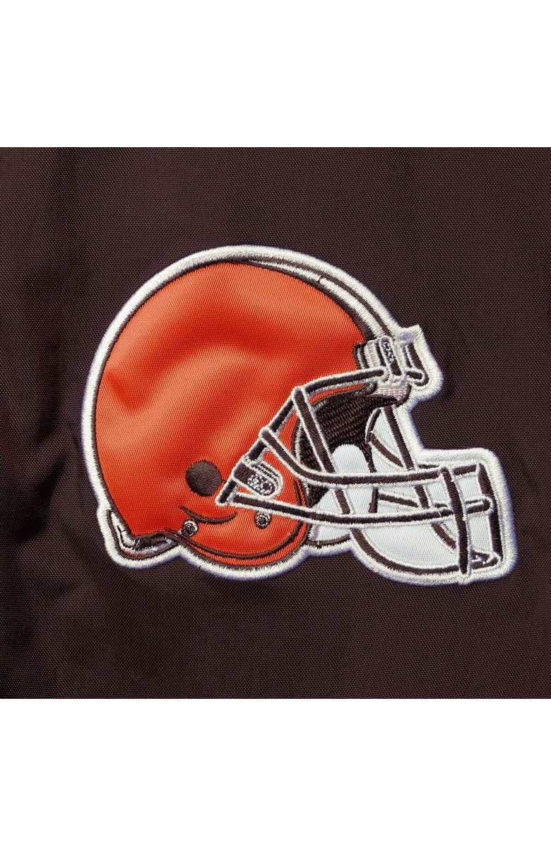 Tommy Hilfiger Men's Tommy Hilfiger Brown/Orange Cleveland Browns Raglan Half-Zip Pullover Top, Alternate, color, Brown