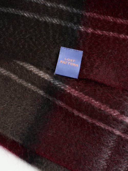 Lost Pattern Nyc "plaid" Cashmere Scarf In Red