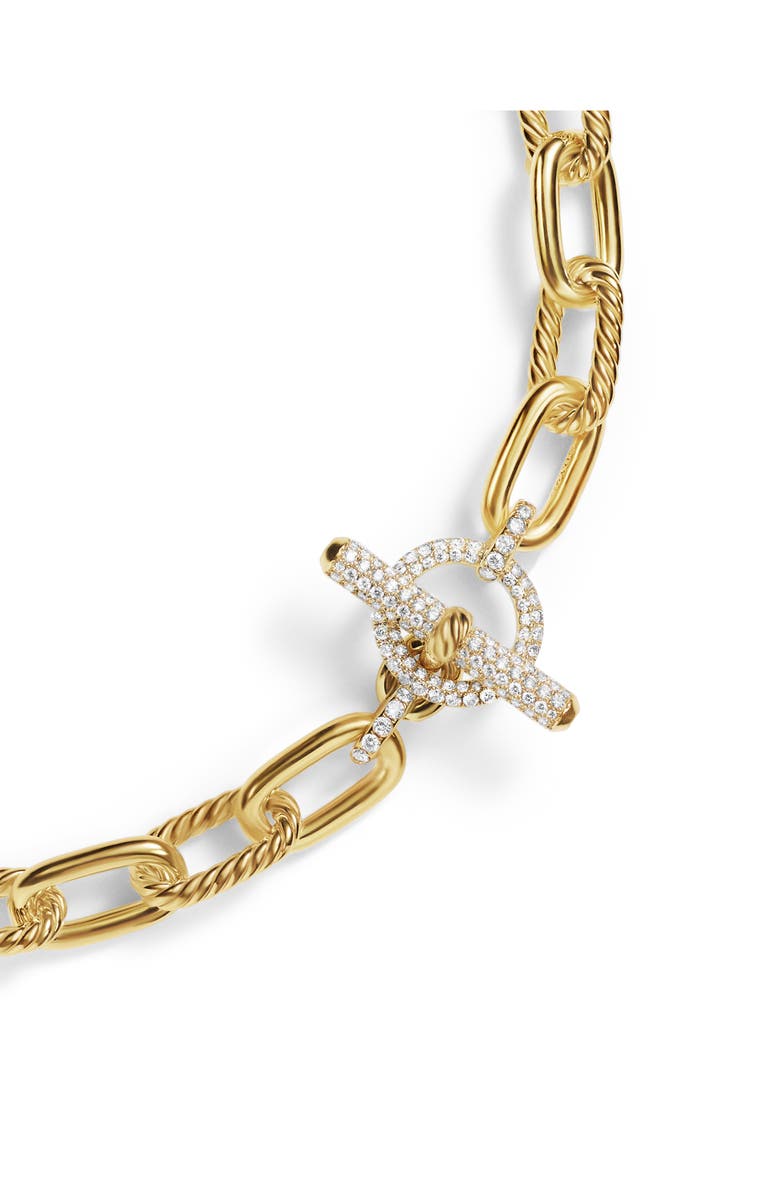 David Yurman DY Madison<sup>®</sup> Toggle Chain Necklace in 18K Yellow Gold with Diamonds, 11mm, Alternate, color, 18K Yellow Gold