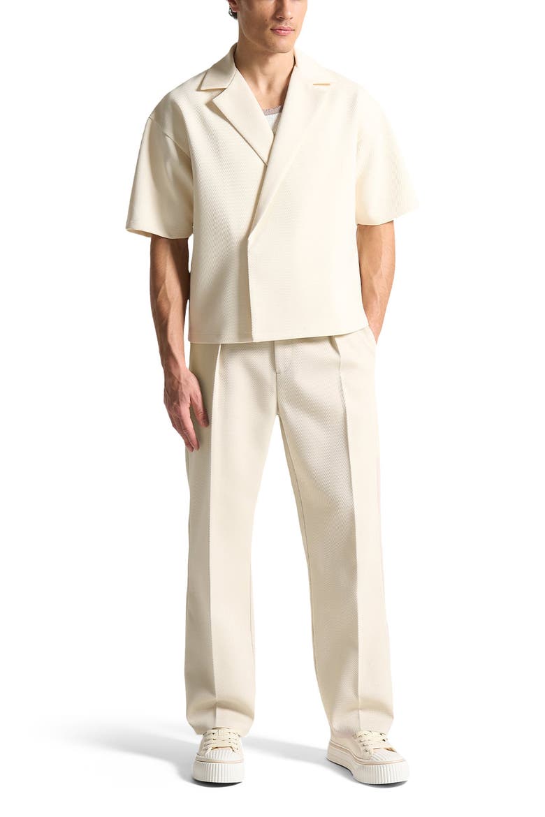 Abel Boxy Twill Double Breasted Shirt, Alternate, color, Cream