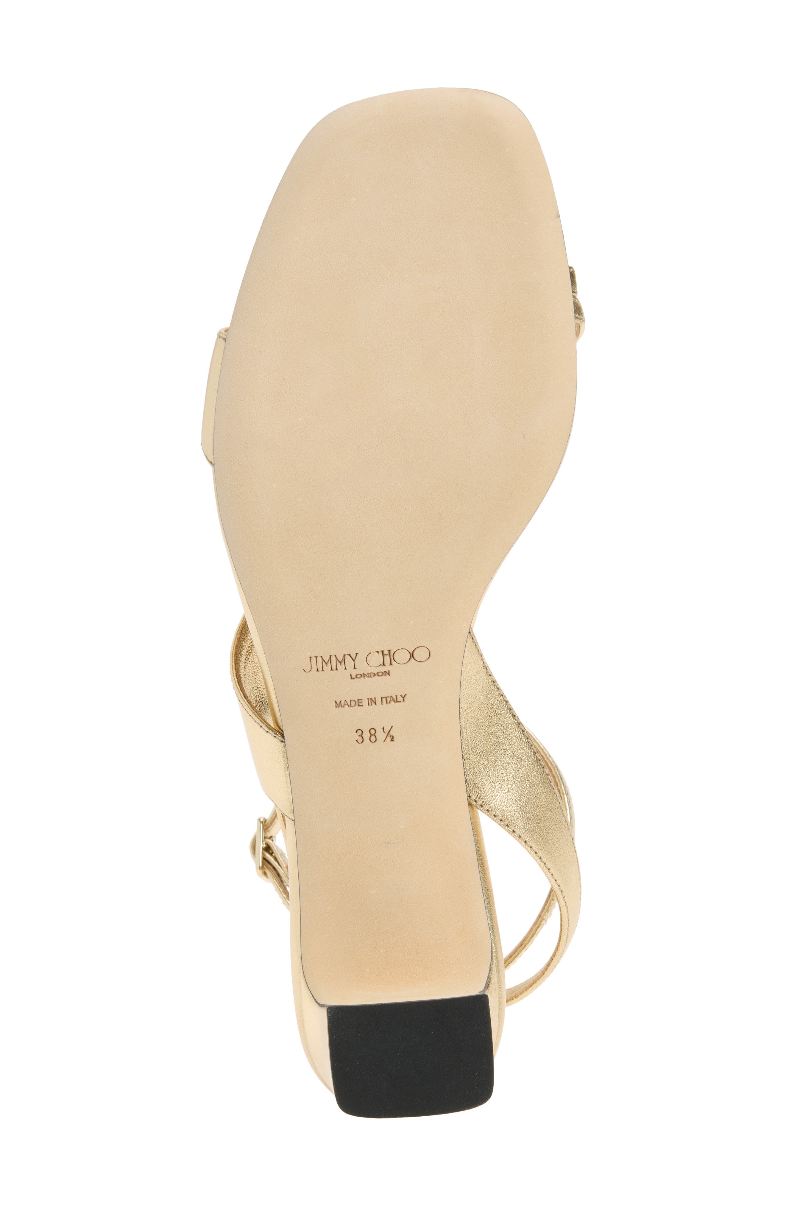 Jimmy Choo Faye Ankle Strap Sandal, Alternate, color, Gold