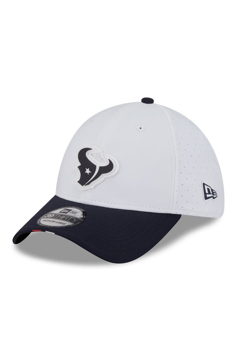 New Era Men's New Era  White/Navy Houston Texans 2025 NFL Training Camp 39THIRTY Flex Hat, Main, color, White