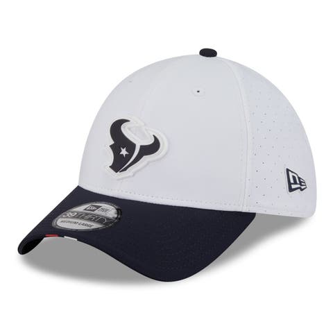Men's New Era  White/Navy Houston Texans 2025 NFL Training Camp 39THIRTY Flex Hat