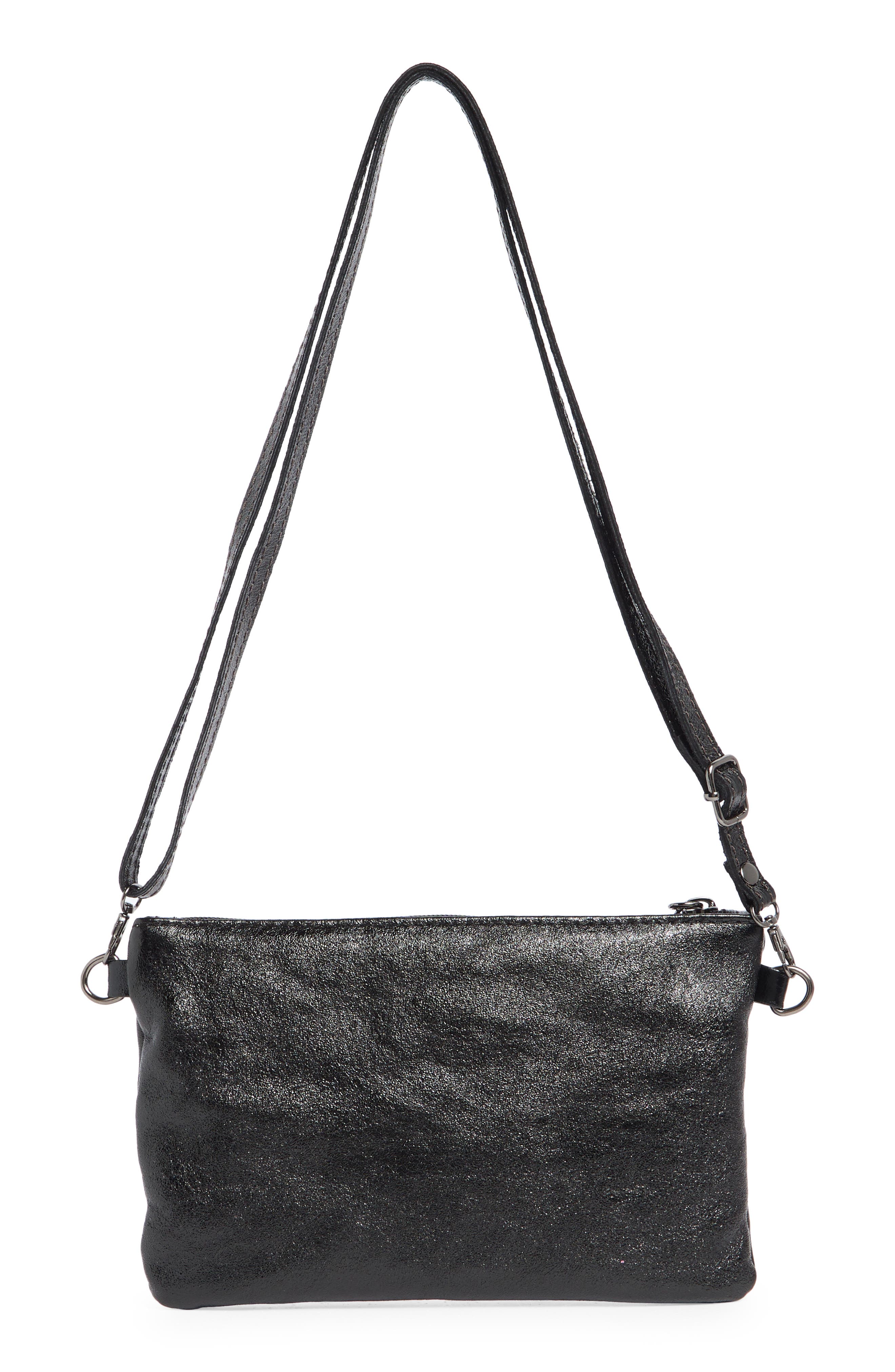 Persaman New York Metallic Clutch, Alternate, color, Black