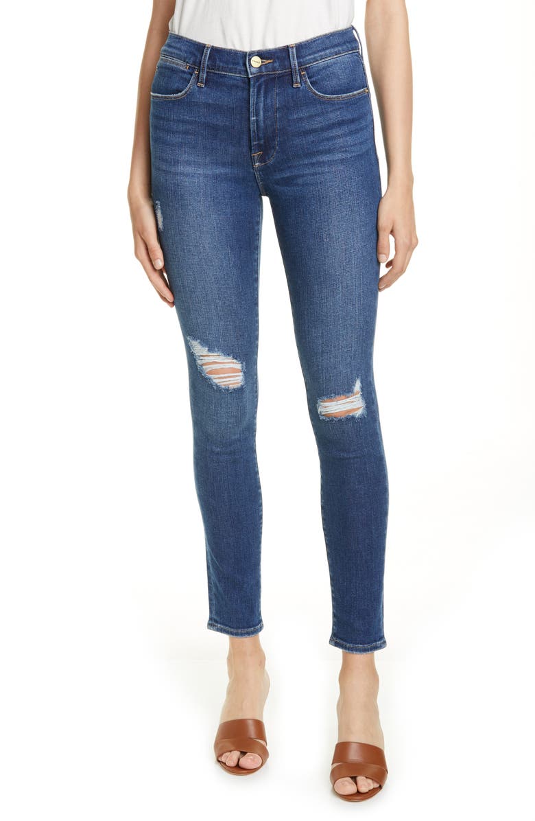 FRAME Le High Ankle Skinny Jeans, Main, color, 