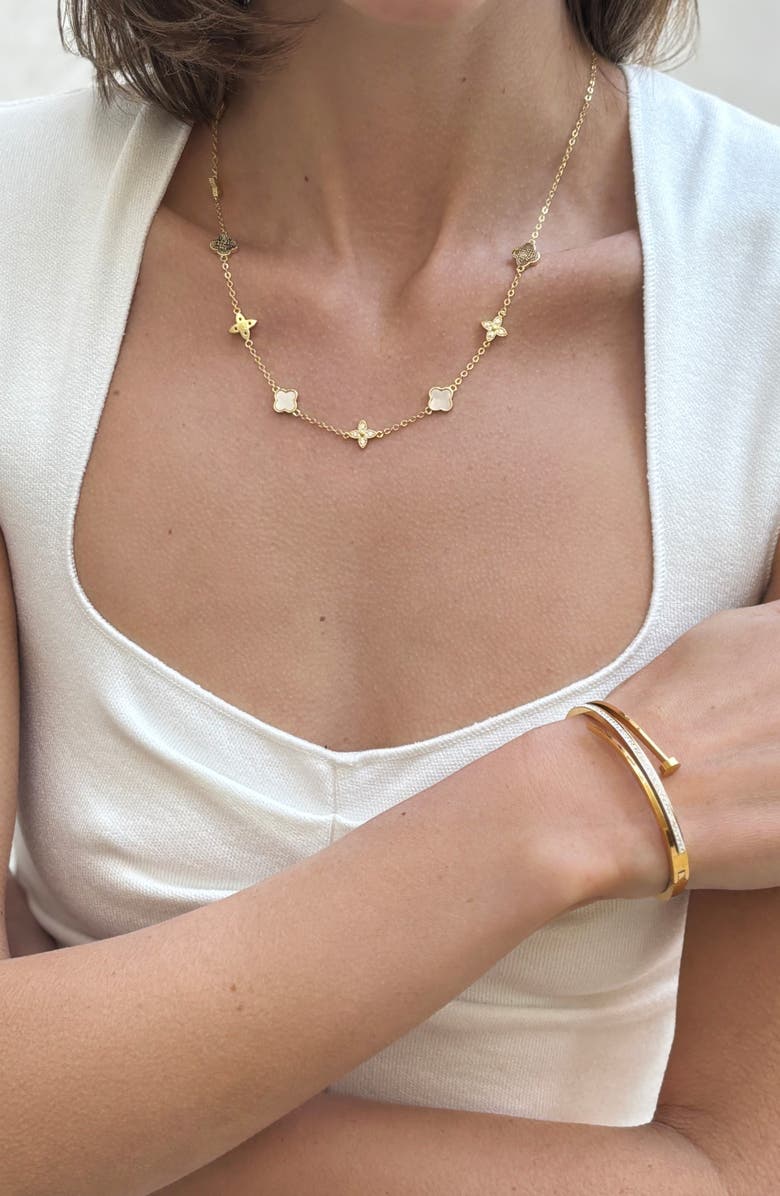 Adornia Cubic Zirconia Pavé Nail Bangle, Alternate, color, Gold