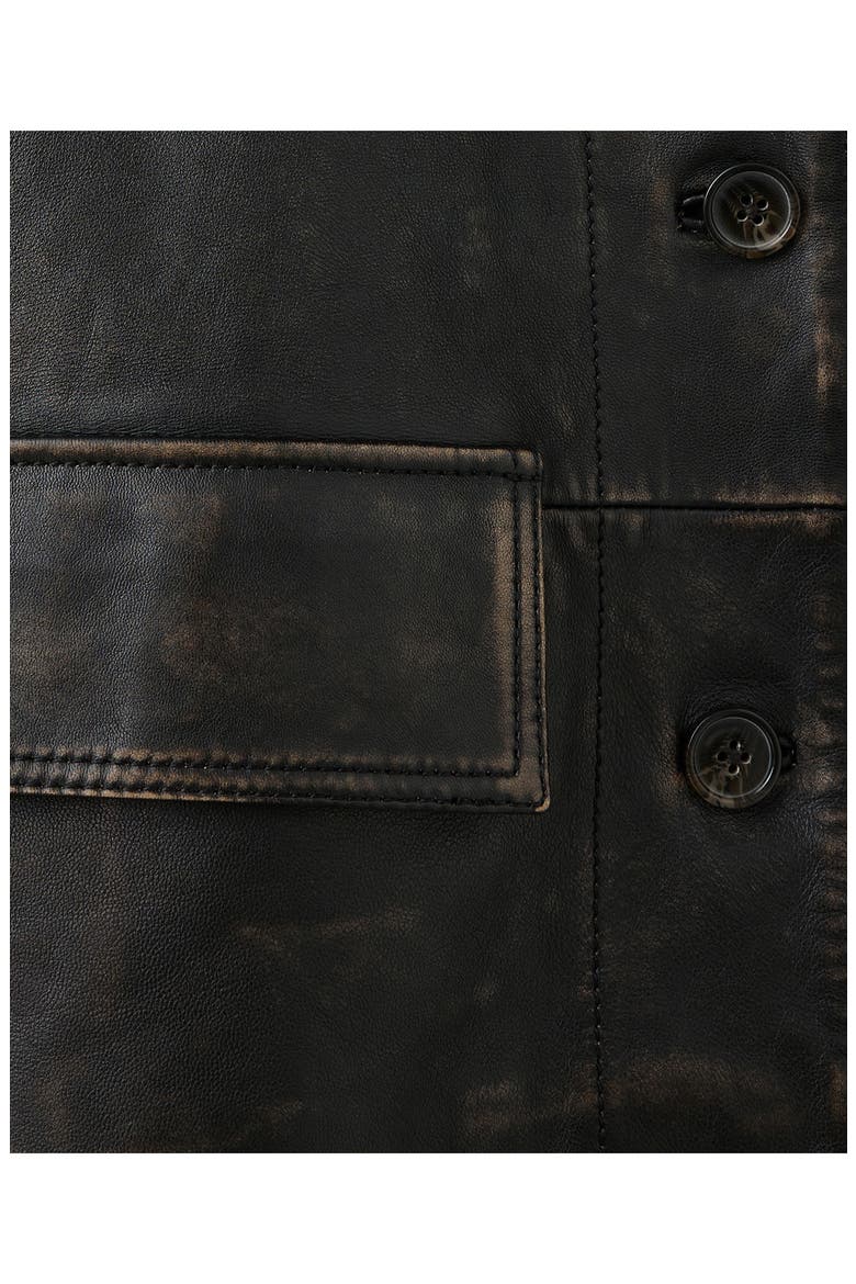 Distressed Leather Jacket, Alternate, color, BROWN