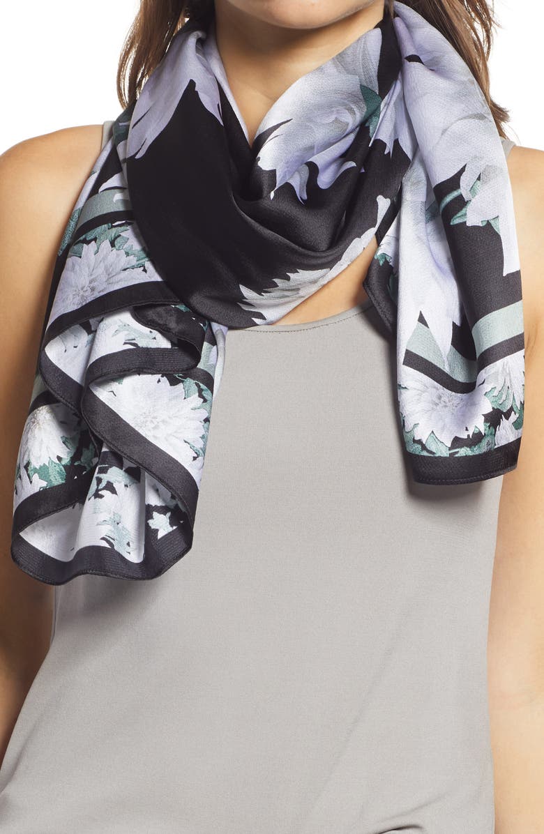 Ted Baker London Cincar Floral Print Silk Scarf, Alternate, color,