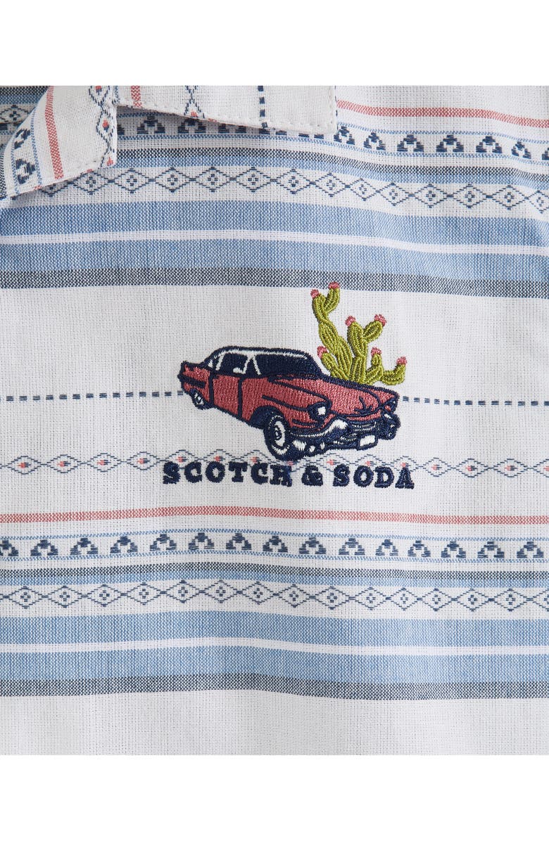 Scotch & Soda Kids' Dobby Camp Shirt, Alternate, color, Grey/ Grey