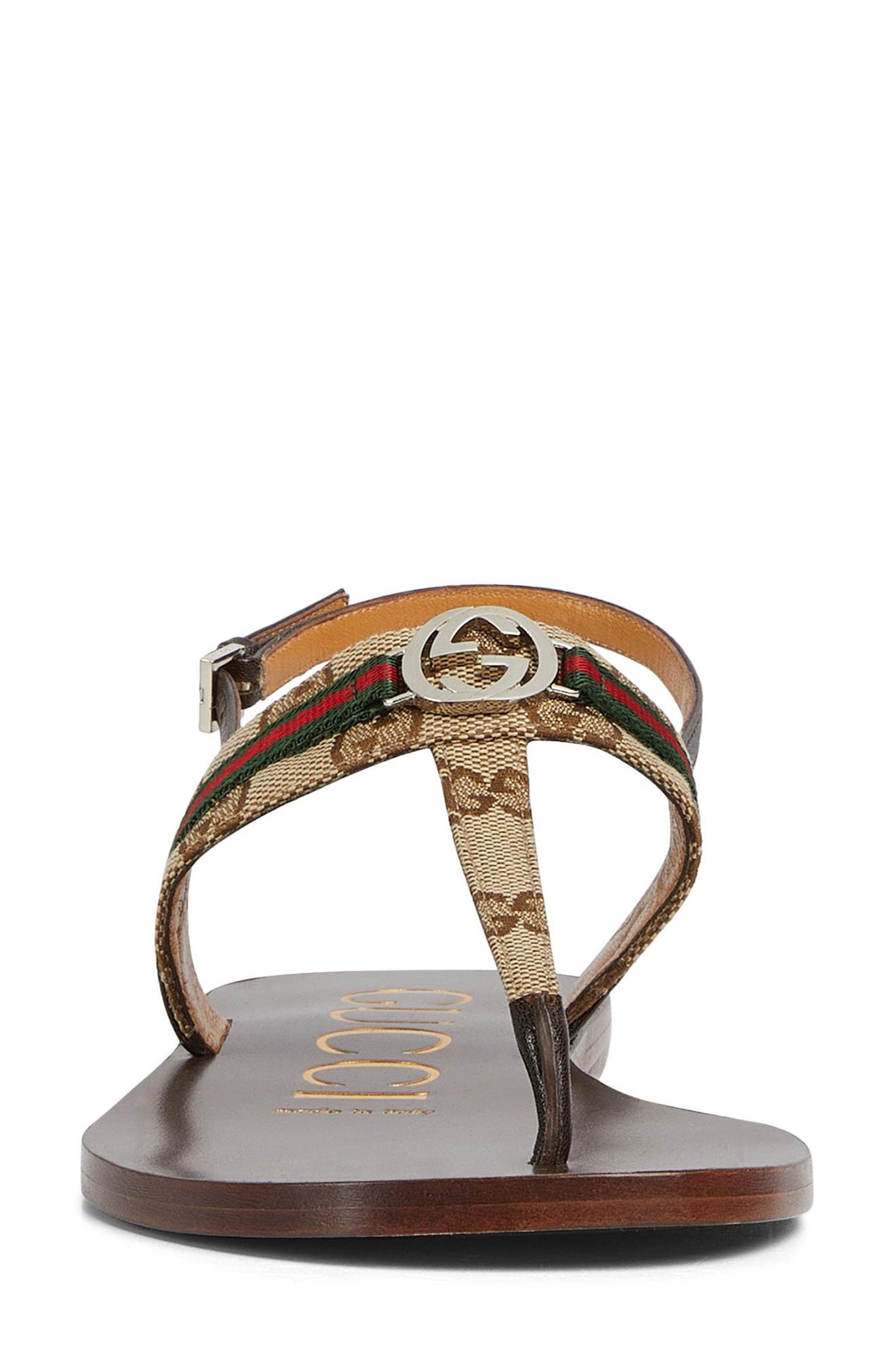 Gucci Interlocking G Web Slingback Sandal, Alternate, color, Beige Ebony/ Vrv/ Coco