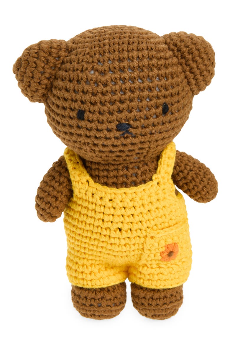 Boris & His Van Gogh Sunflowers Overalls Crocheted Stuffed Animal, Main, color, YELLOW